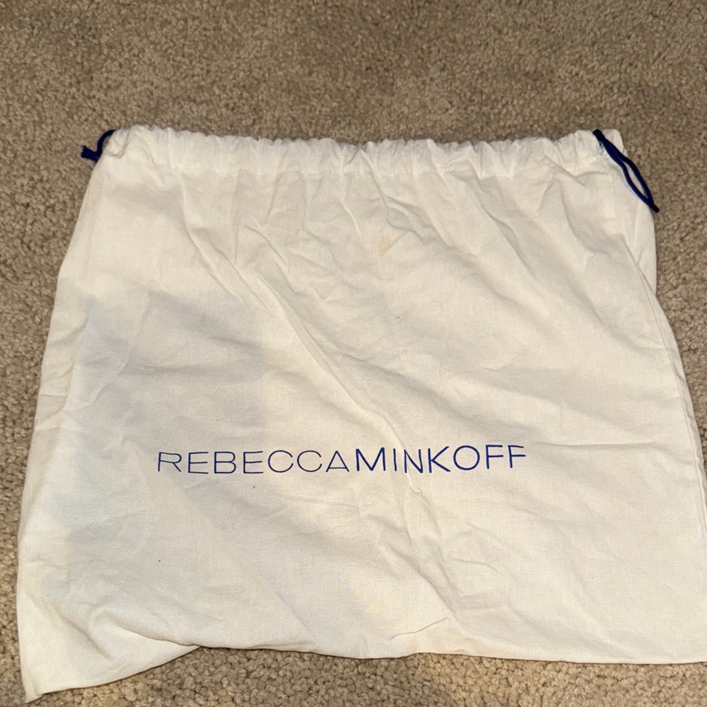 Rebecca Minkoff Cream Dust Bag with Blue Logo